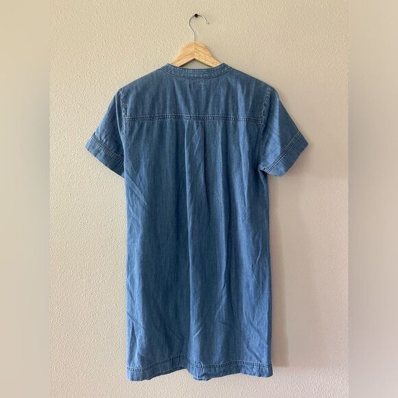 J. Crew Denim Short Sleeve Shirt Dress Mini Size 4 - Picture 4 of 5
